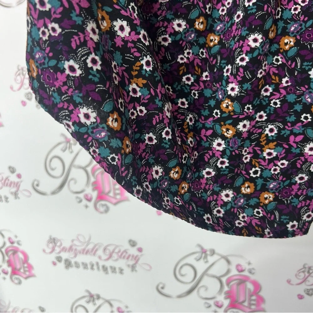 Northern Reflections tank top floral Black Ruffled Sleeveless Blouse - Picture 3 of 7